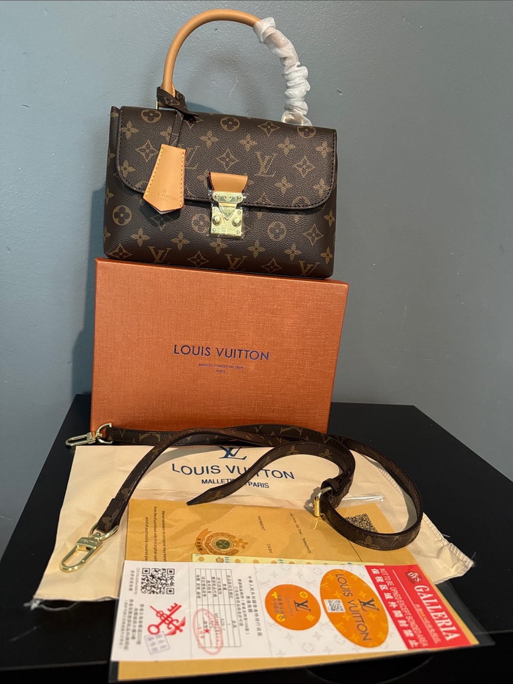 FashionLouis Vuitton Brown Monogram Top Handle Satchel with Tan Accents